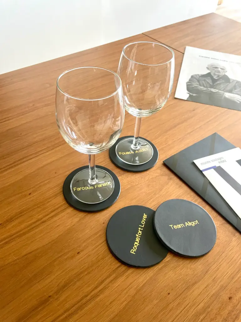 [SSVERRE TEXT4] Sous Verre cuir Texte x4