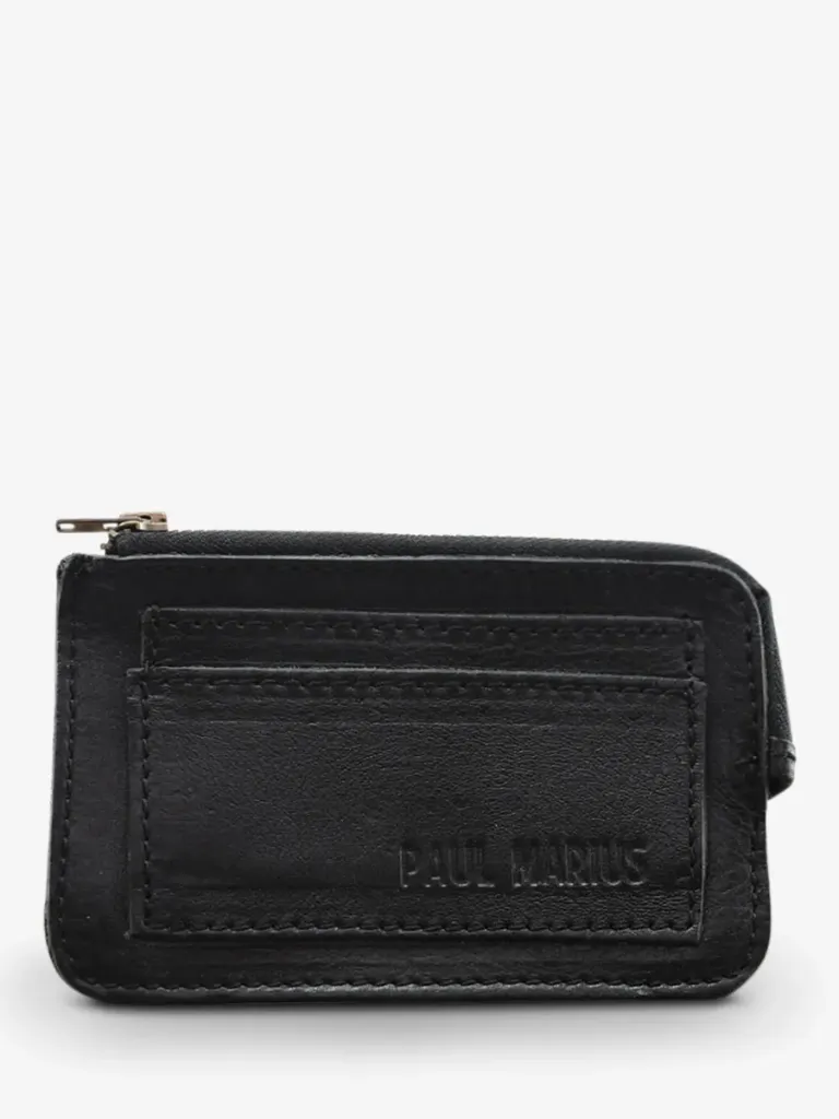 [M68 OBL] Porte monnaie Augustin - Noir Huilé
